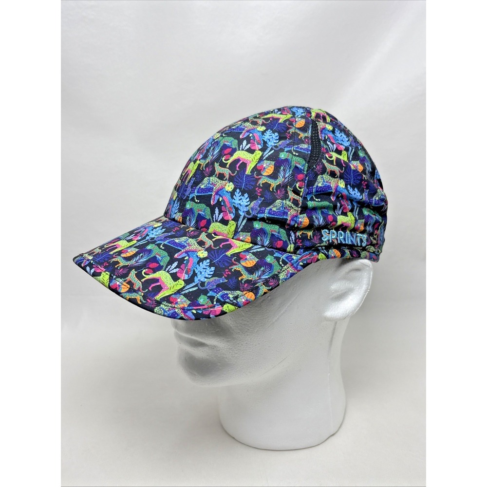 Sprints Night Jags Hat Adult Adjustable Black Neon Running Golf Lightweight
